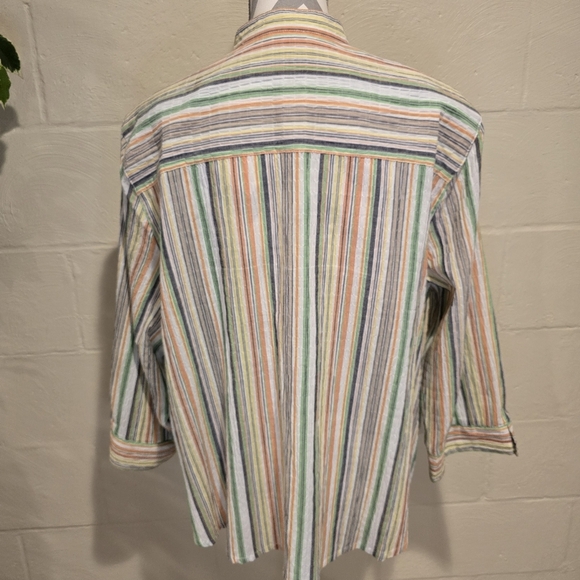 Alfred Dunner Women's Striped Embroidered Button-Down 20 W Colorful 3/4 Sleeve. - Picture 3 of 12